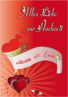 Grusskarte zur Hochzeit